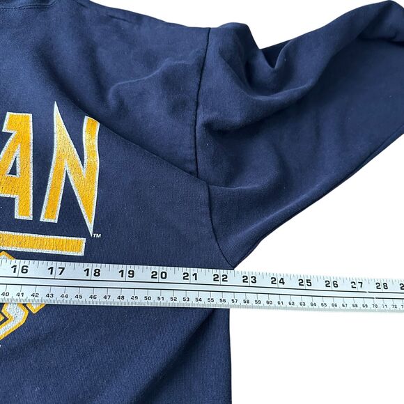 Vintage Champion Michigan Wolverines Hoodie Mens Large Blue USA 80s 90s Pullover - Picture 7 of 10